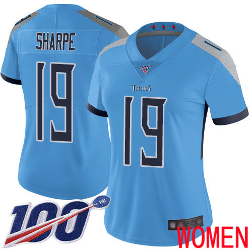 Tennessee Titans Limited Light Blue Women Tajae Sharpe Alternate Jersey NFL Football 19 100th Season Vapor Untouchable